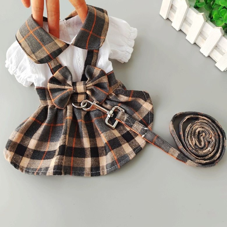 Plaid Dog Dress with Matching Leash – photo 2