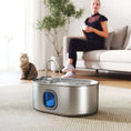 Bild in Galerie-Betrachter laden, Stainless steel cat water fountain, 7L with blue reservoir window and ultra-quiet pump
