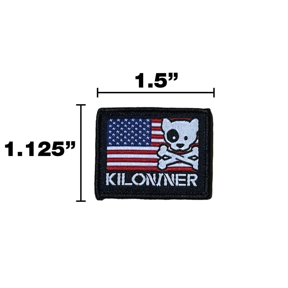 Mini Freedom Dog Crossbones Woven Morale Patch Hook Backing 3 Colors by kiloninerpets