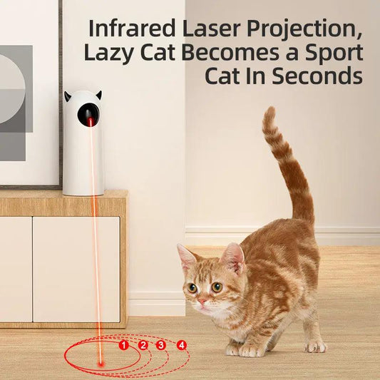 White Electric Automatic Infrared LED Cat Teaser Toy With Interactive Motion Simulation by Sell My Stuff