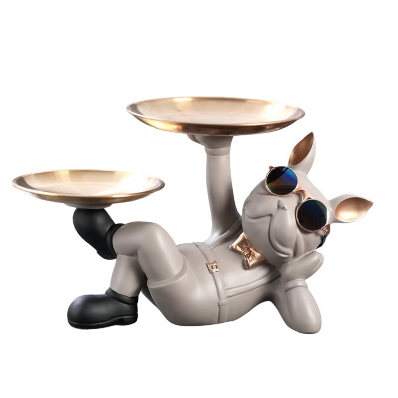 French Bulldog Catchall Bowl &amp; Tray Statue