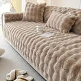 Load image into Gallery viewer, topspet white couch slipcover with plush winter-warm texture on sofa
