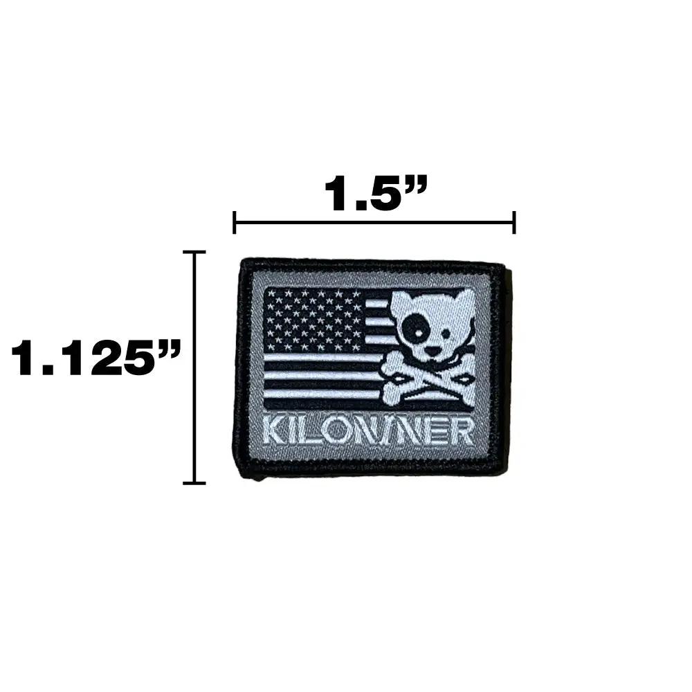 Mini Freedom Dog Crossbones Woven Morale Patch Hook Backing 3 Colors by kiloninerpets