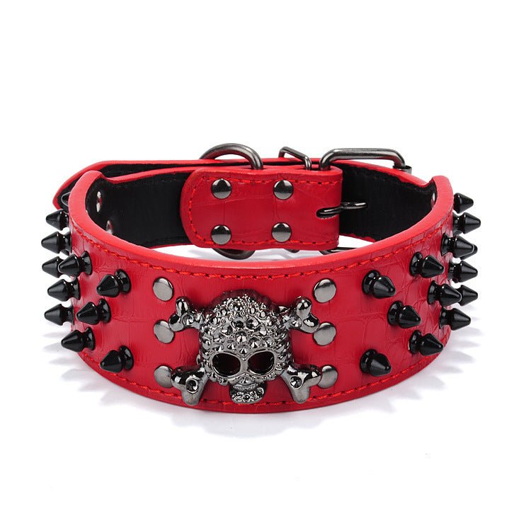 Skull Pet Collar Round Head Nail Dog Collar - from For Animals, With Love