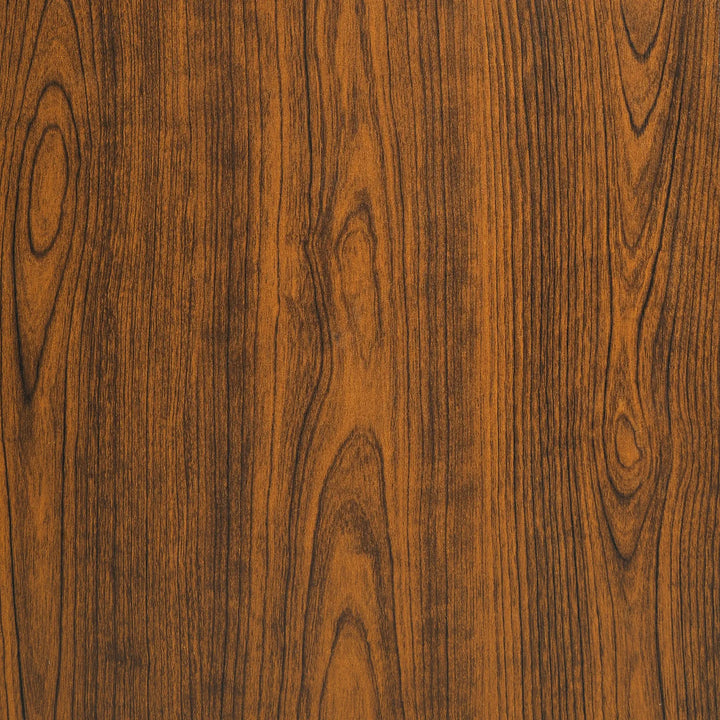 Close-up of the Brown wood-grain finish on The Curator Cat Bookshelf