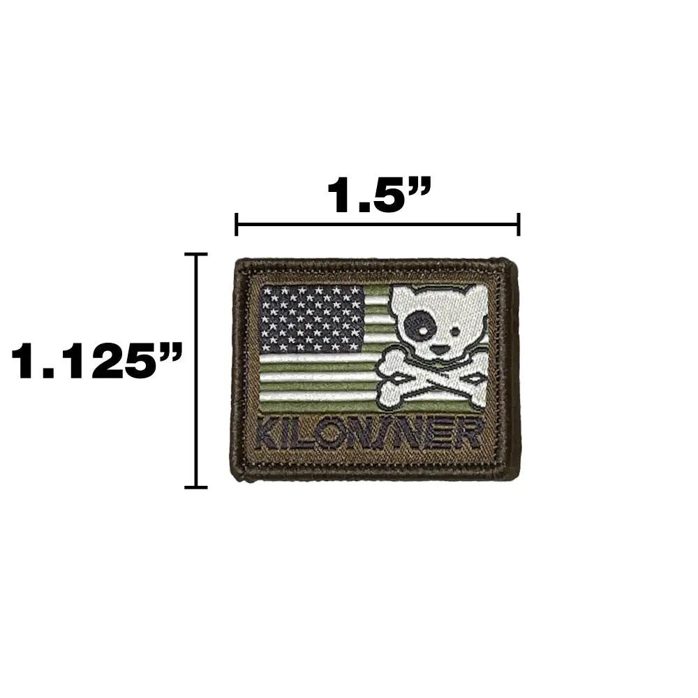 Mini Freedom Dog Crossbones Woven Morale Patch Hook Backing 3 Colors by kiloninerpets