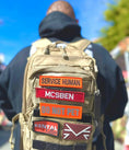 Load image into Gallery viewer, Service Human Embroidered Morale Patch 4.5x1 Hook Fastener Backing by kiloninerpets
