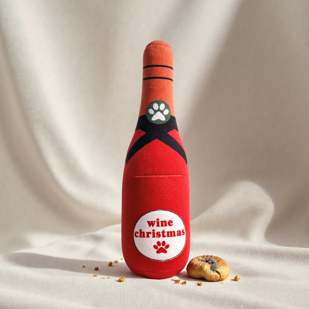 Wine Bottle Plush Squeaky Dog Toy – photo 4