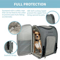 Carica l'immagine nel visualizzatore della galleria, Mr. Peanut's Aspen Series airline-compliant backpack pet carrier, gray fabric with mesh panels.
