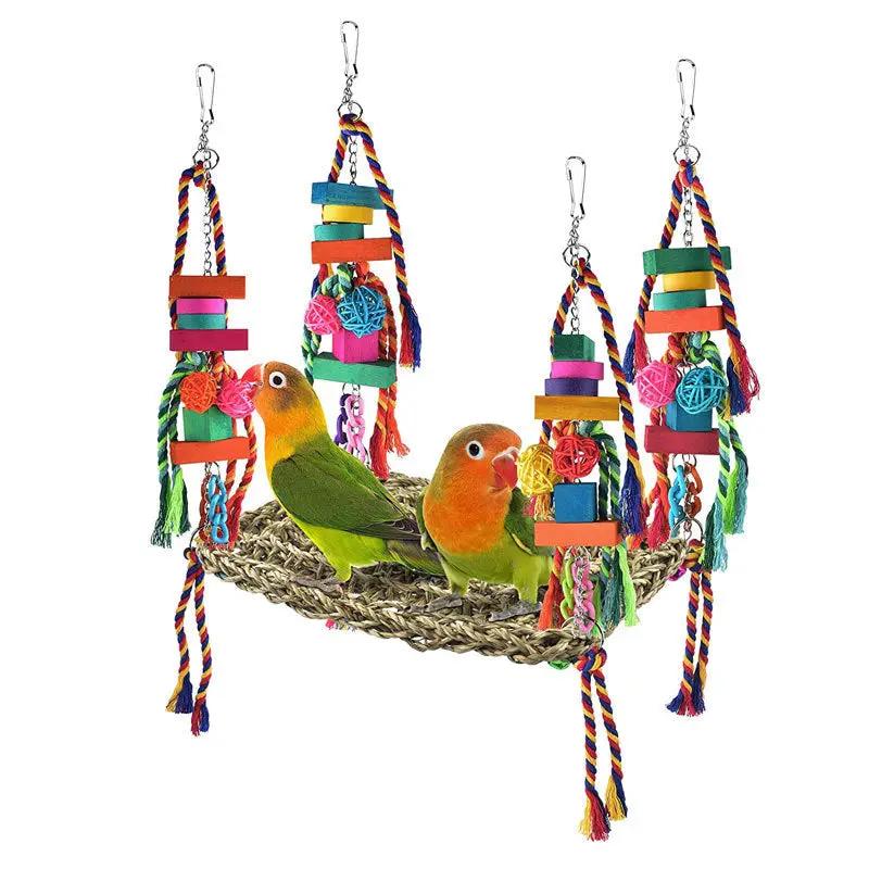 Parrot Toys Natural Grass Hammock Climbing Net Medium Large Parrots by Sell My Stuff