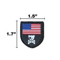 Carica l'immagine nel visualizzatore della galleria, Mini American Dog Crossbones Shield Morale Patch Woven Hook Fastener Backing Fits Tactical Vest Harness and Collection by kiloninerpets
