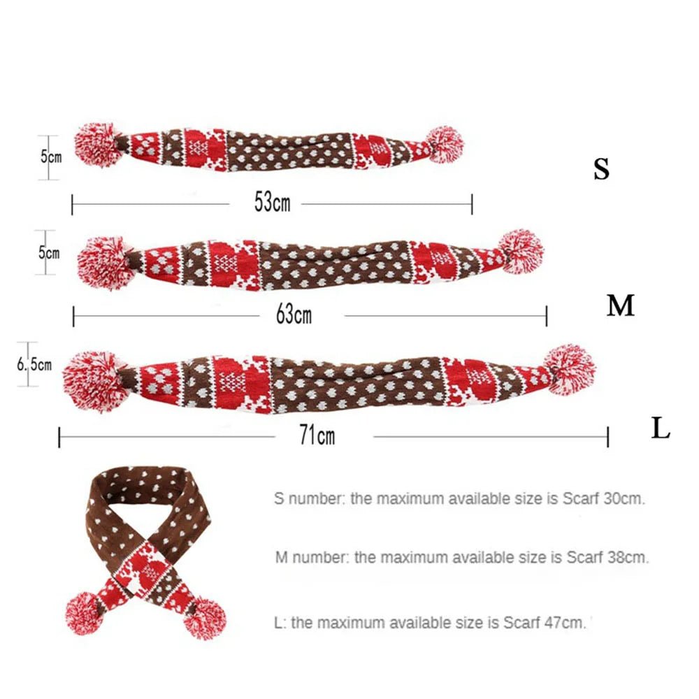 Knit Christmas Dog Scarf with Pom-Poms – photo 6