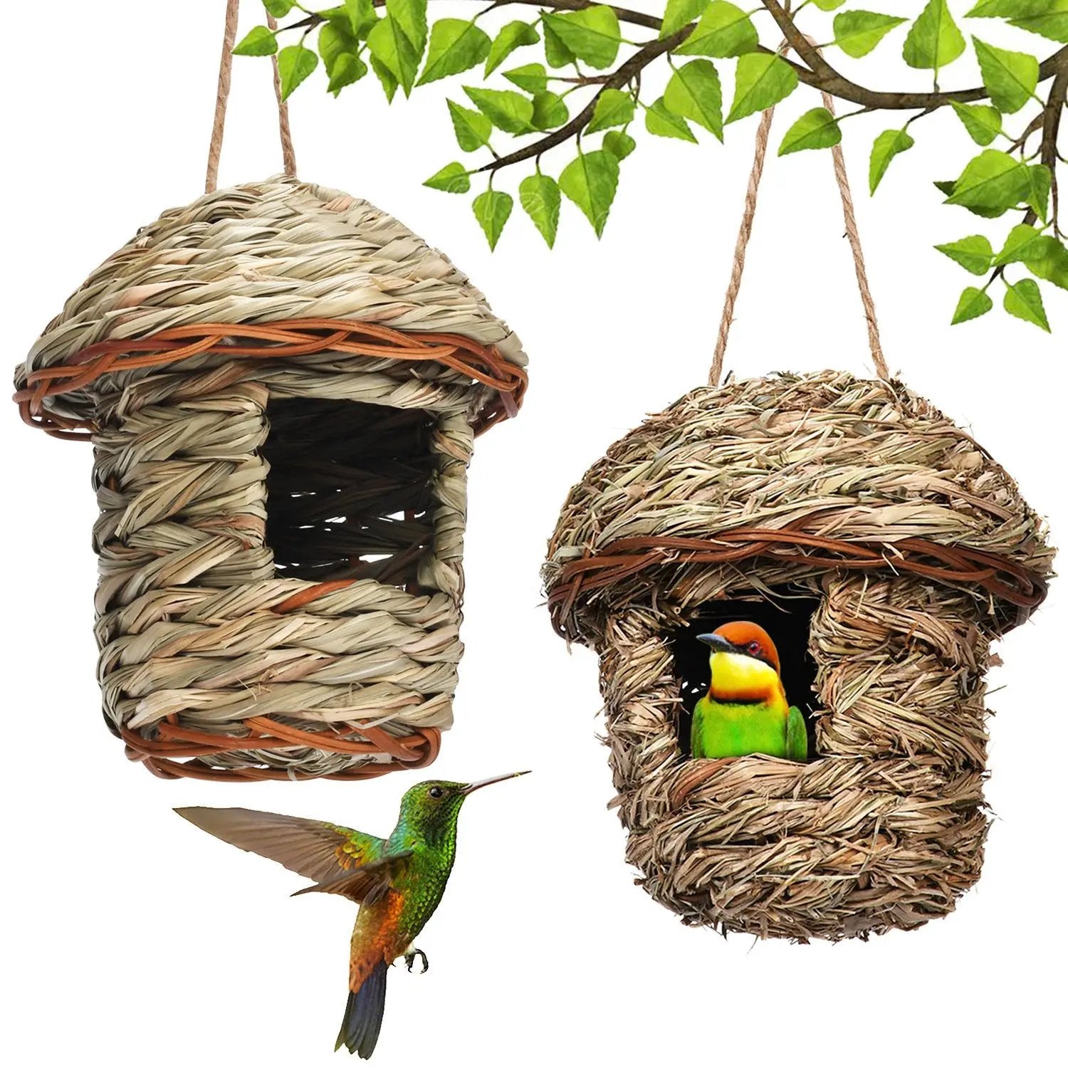 Artisan Handmade Straw Bird Nest Small Natural Yellow Grass Decor by Sell My Stuff