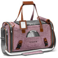 Carica l'immagine nel visualizzatore della galleria, Mr. Peanut's Gold Series V2.0 Pet Carrier, pink fabric with brown leather trim, airline-approved.
