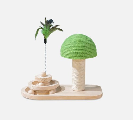 Mushroom scratcher on wooden base