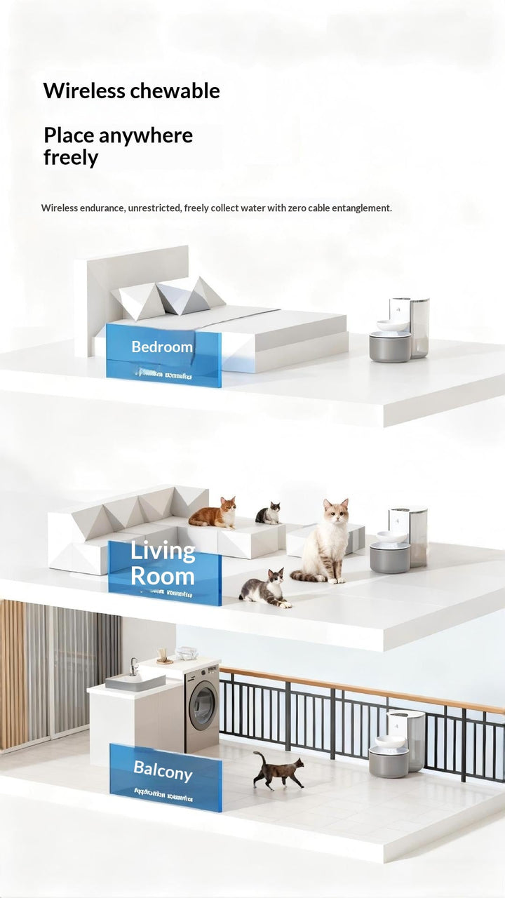 Dispenser shown in several room settings