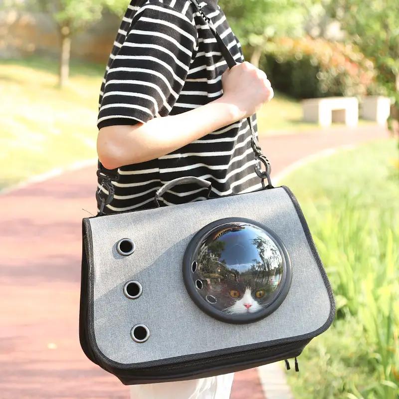 Elegant Foldable Cat Backpack Breathable Linen Mesh by For Animals, With Love