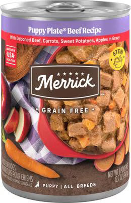 Merrick Puppy Plate Beef 12.7 oz can front