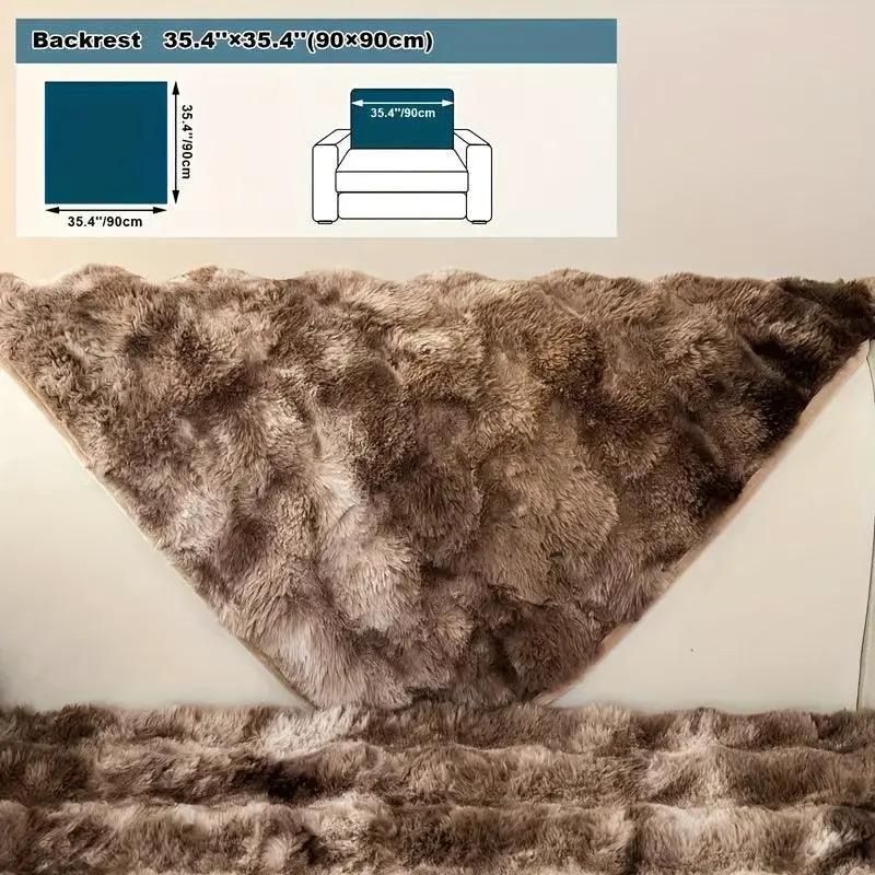 Luxurious gradient velvet sofa cover in brown tones