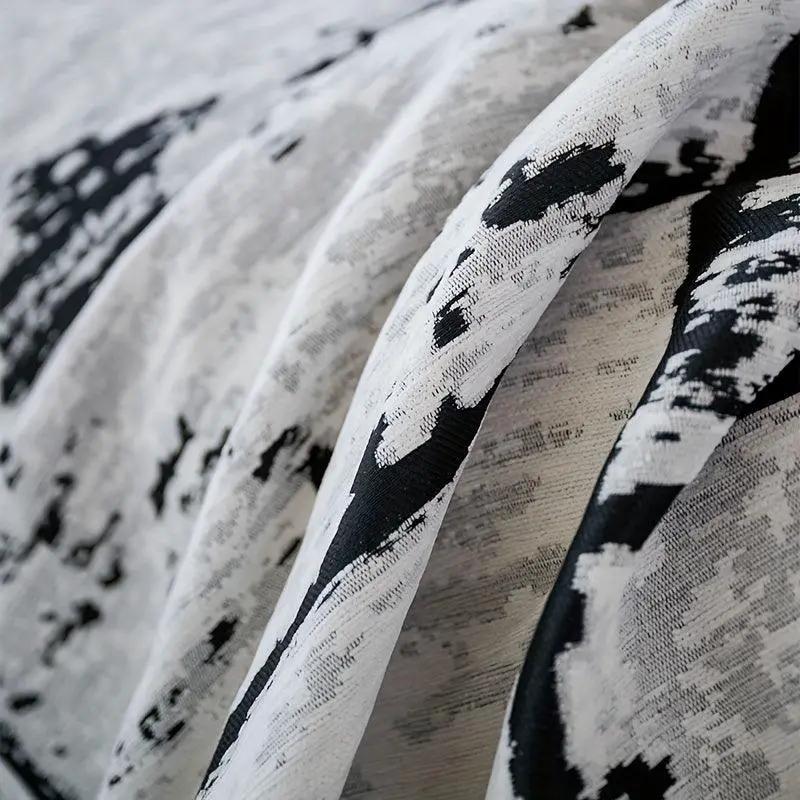 Luxury Pet Cover for Leather Sofa in black and white abstract fabric pattern, machine washable