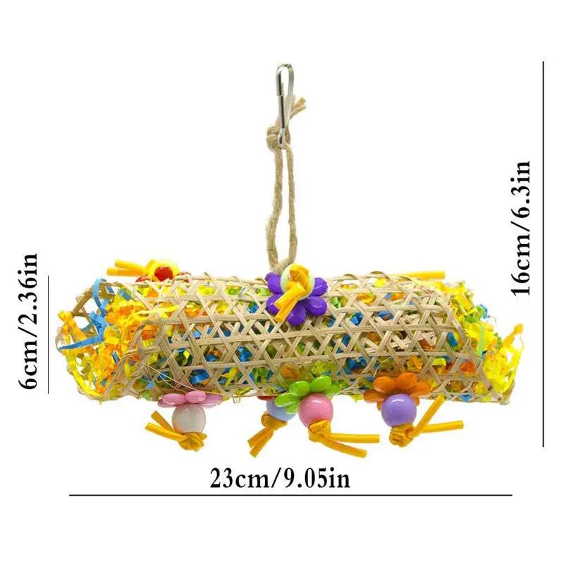 Natural Bamboo Bird Toy Set 3 PCS Parrot Gnawing Supplies Rattan Ball Grass Wooden Toys Birds Durable Chew Play by Sell My Stuff