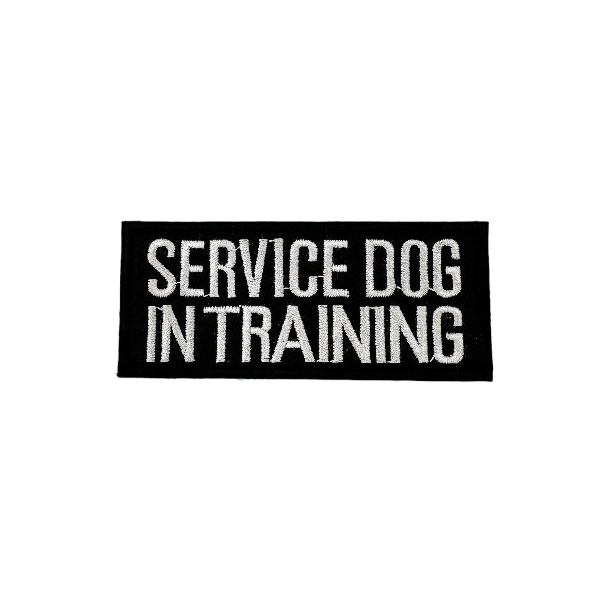 Service Dog In Training Morale Patch With Velcro Hook Backing Ideal For Vest And Uniform Gear Black Nylon Design by kiloninerpets