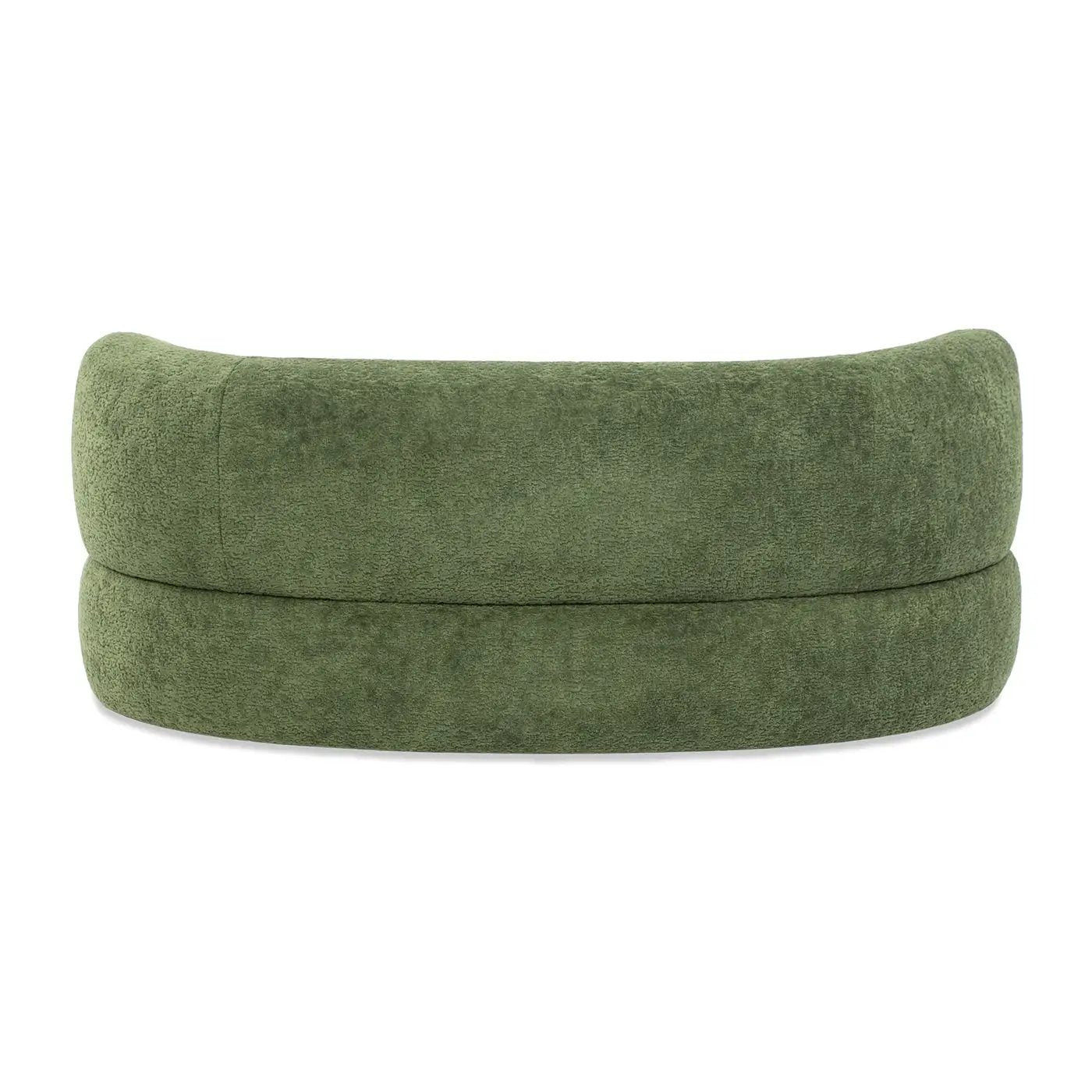 Shep 36' Curved Dog Sofa Bed Medium Moss Green Fleeced Teddy by HouseOfZazla