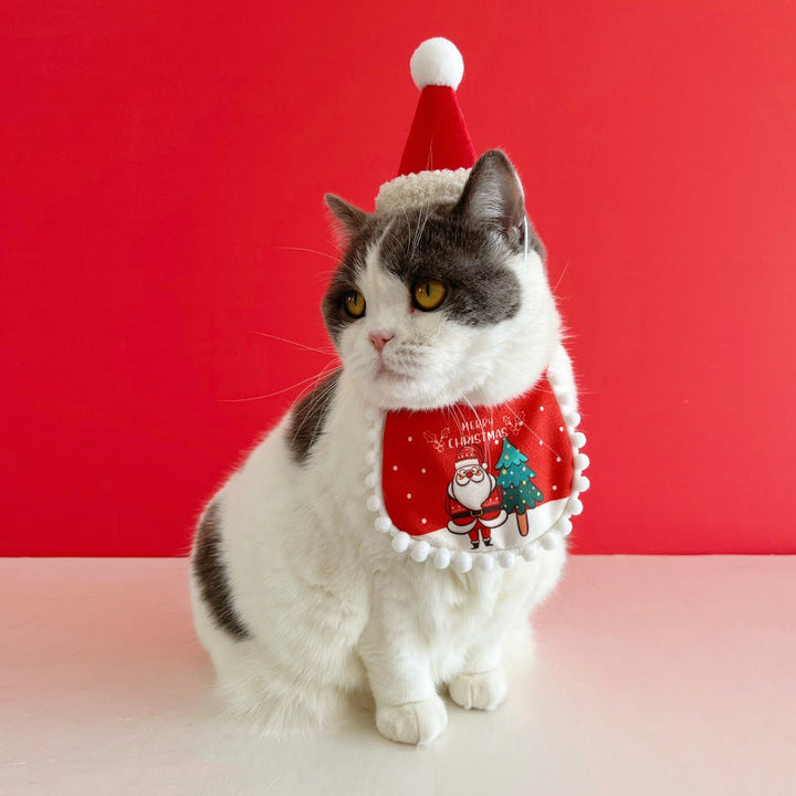 Christmas Pet Santa Hat or Bib – photo 2