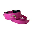 Gallery viewerに画像を読み込む, Mona Bella Fuchsia Pink Italian Leather Collar & Leash Set by Allysa Payne Beverly Hills
