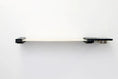 Charger l'image dans la visionneuse de la galerie, Dog Proof Cat Feeder - Wall-Mounted - Raised, wooden plank with black end brackets and metal bowl.
