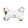 Load image into Gallery viewer, Chic Denim Deluxe Squeaky Dog Toy, bone-shaped plush with watercolor print, Nauti-Dog Handmade
