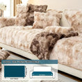 Load image into Gallery viewer, Luxurious Gradient Velvet Sofa Cover in beige-brown gradient on a plush 2-seat sofa; size 62.9×35.4 inches
