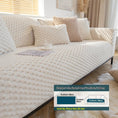Load image into Gallery viewer, Plush Nordic Sofa Slipcover for 3-seater by topspet; ivory knit with coordinating cushion covers.

