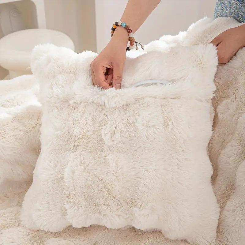 Molly Mutt Couch Cover by topspet; soft plush white sofa protector with non-slip backing