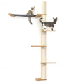 Bild in Galerie-Betrachter laden, The Crow's Nest wall cat condo by Catastrophic Creations with hammock, sisal rope post and wooden platforms
