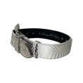 Load image into Gallery viewer, Stunning silver snakeskin-textured hardware collar with Swarovski crystals by Allysa Payne Beverly Hills
