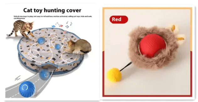 PurrPlay Automated Self-Rolling Cat Toy Ball Keeps Cats Entertained by For Animals, With Love