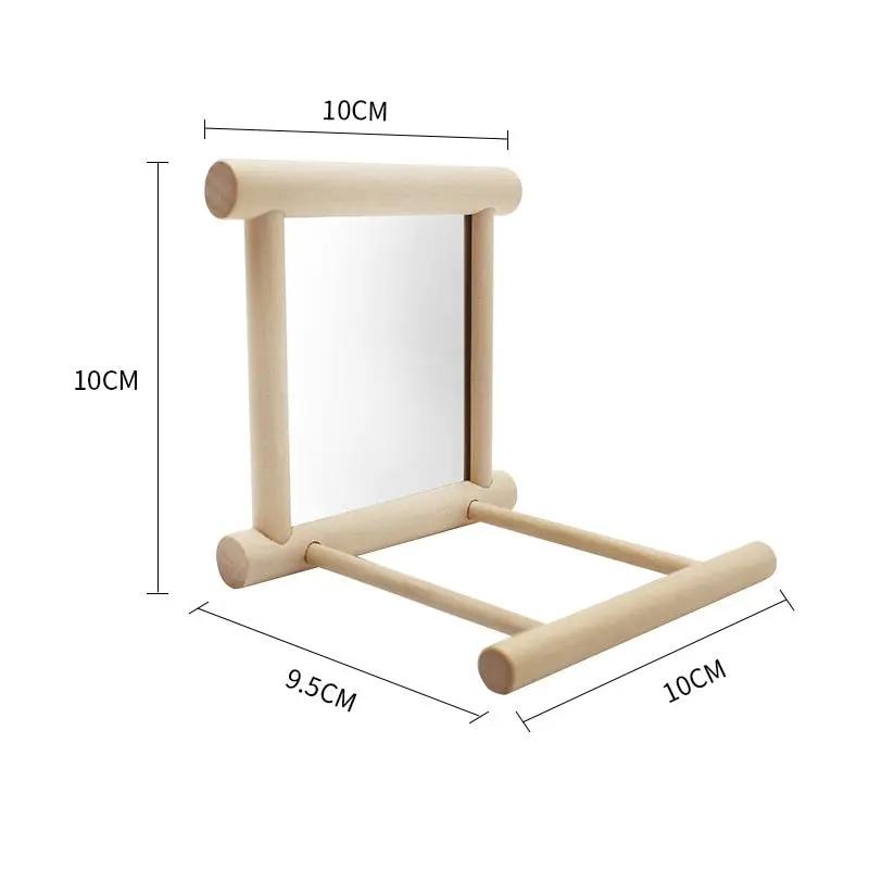 Elegant Premium Natural Solid Wood Bird Stand Featuring Double Sided Mirror Reflection For Parrots by Sell My Stuff