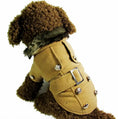 Load image into Gallery viewer, Dog clothes warm cotton pet clothing - Apricot winter furry jacket coat for pets, stylish and cozy for outdoor activities.
