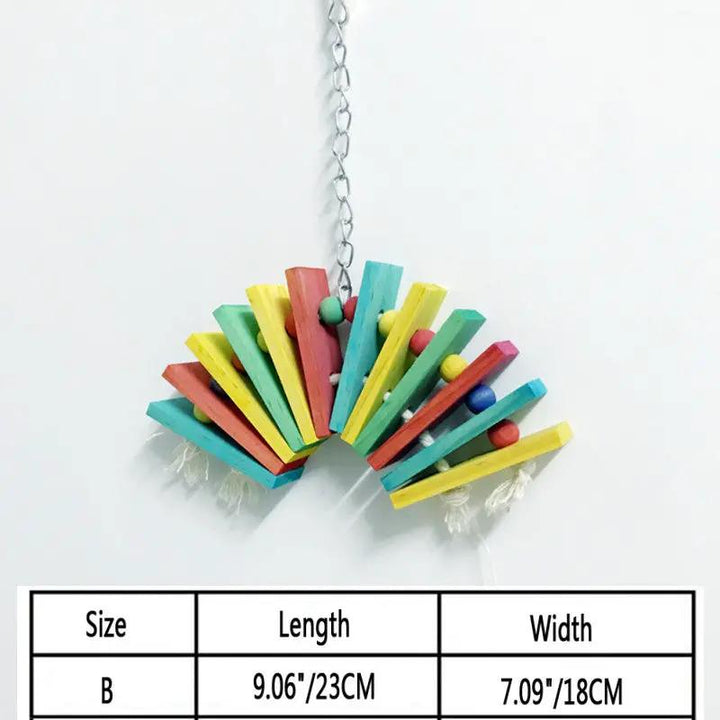 Non-Toxic Eco-Friendly Wood Parrot Nibble Toy With Colorful Beads by Sell My Stuff