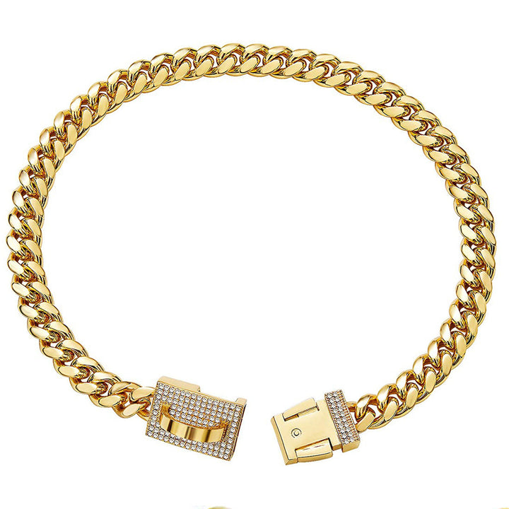 Gold-tone 10mm collar with open clasp