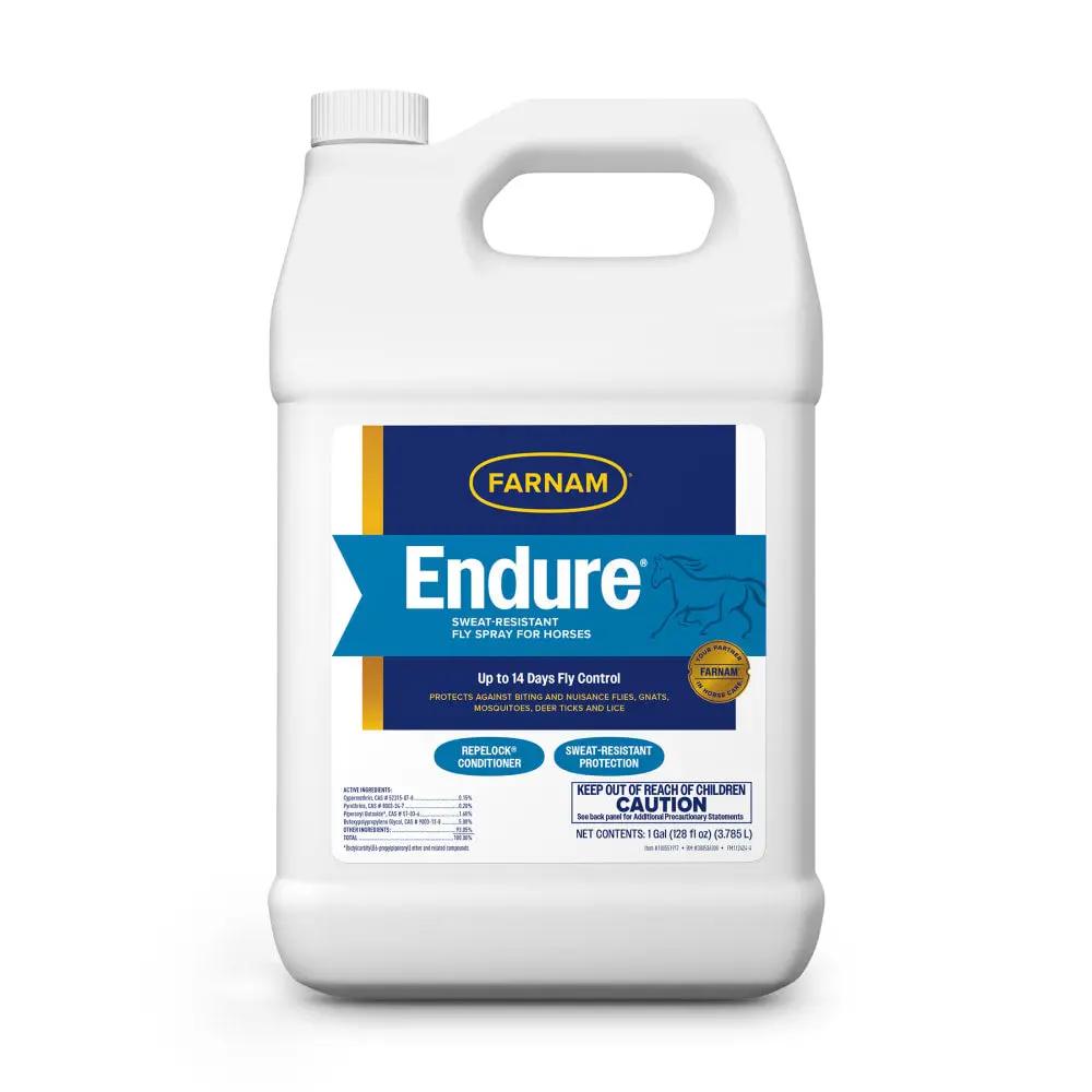 Farnam Endure Sweat-Resistant Fly Spray for Horses Water-Based 14-Day Protection Gallon by Paw and Tail Supply