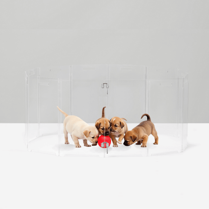 Hiddin Clear Acrylic Round Pet Playpen with Door