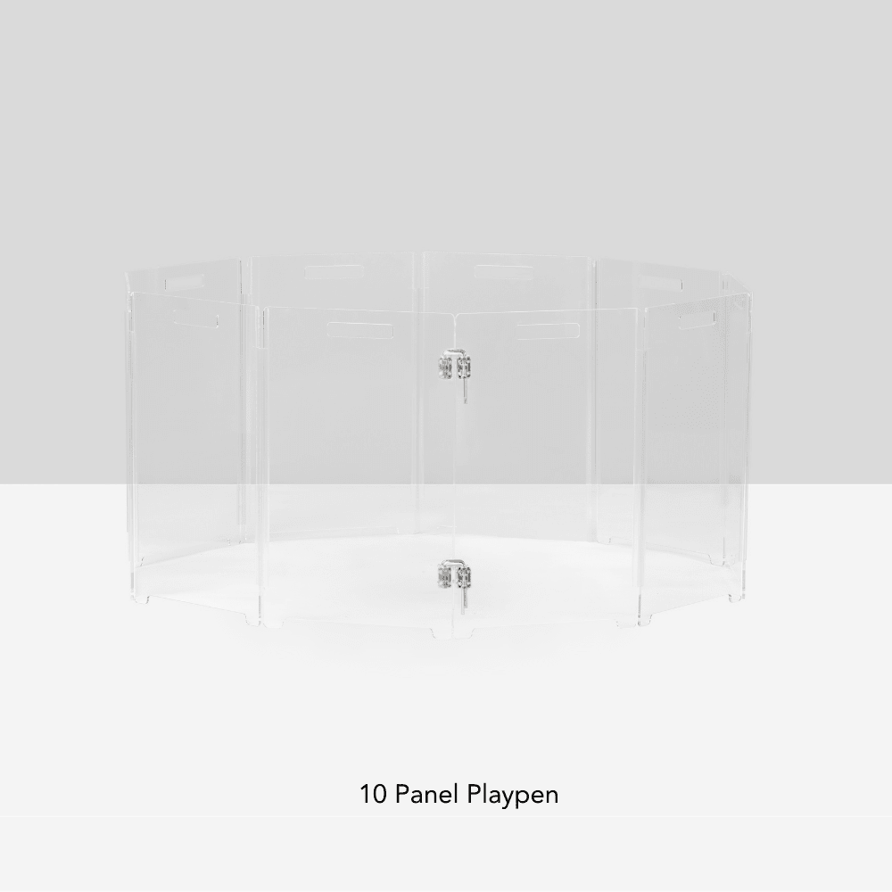 Hiddin Clear Acrylic Round Pet Playpen with Door