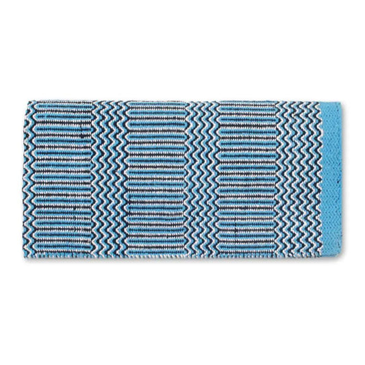 1340-6 Double Weave 32x64 Acrylic Blend Saddle Blanket Turquoise TURQ BLACK CREAM by Mayatex