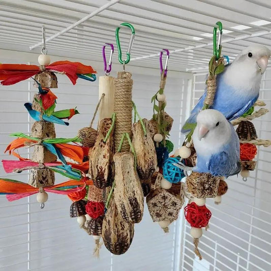 Yangtao Natural Parrot Chew Toys Bird Cage Stand Rod Accessories Vine Ball Corn Core Durable Wood Material Set by Sell My Stuff