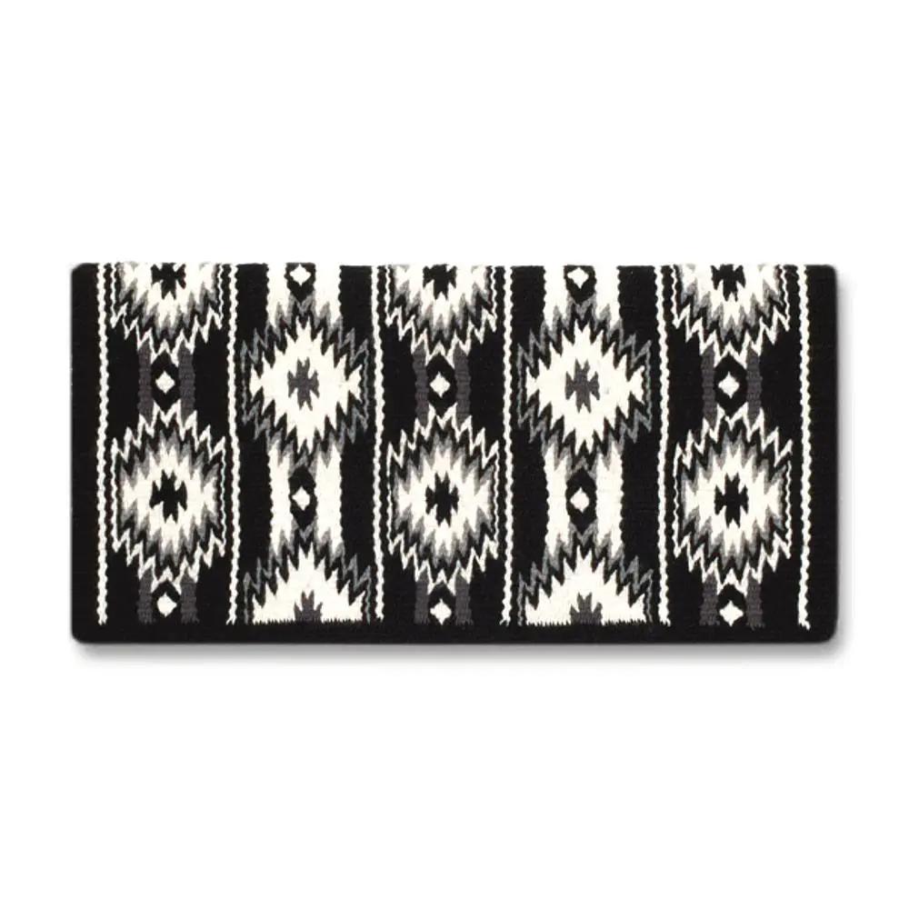 Mayatex New Zealand Wool Saddle Blanket 38x34 Black White Grey Navajo by Mayatex