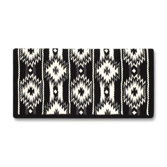 Mayatex New Zealand Wool Saddle Blanket 38x34 Black White Grey Navajo by Mayatex