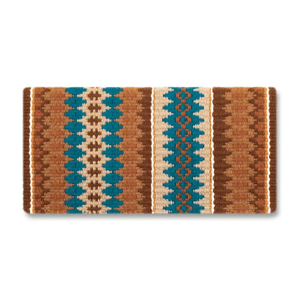 Mayatex Nova 38x34 NZ Wool Saddle Blanket Teal Turquoise Brown Aztec by Mayatex