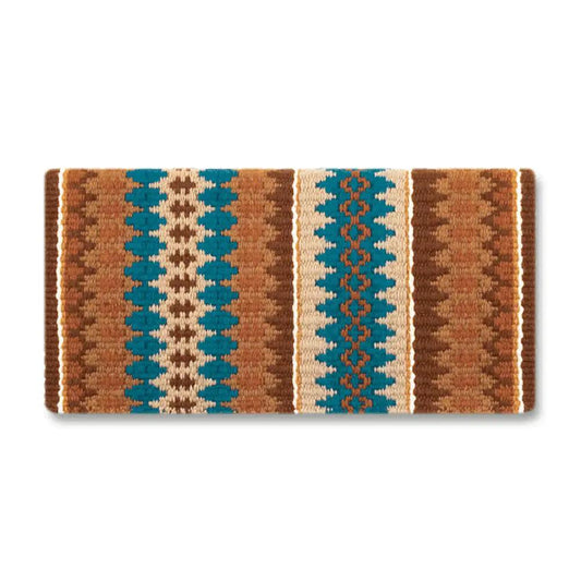 Mayatex Nova 38x34 NZ Wool Saddle Blanket Teal Turquoise Brown Aztec by Mayatex
